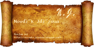 Novák Józsua névjegykártya
